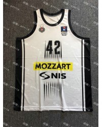 42 William Mosley Partizan Belgrade White 2023-24 Basketball Jersey