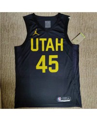 45 Mitchell Utah Jazz Custom Black 2022-23 Statement Edition Jersey player version