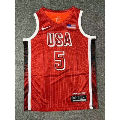 5 Edwards 2024 USA Team jersey red