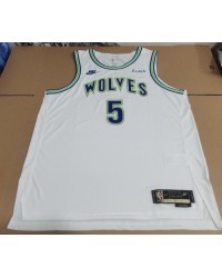 5 Edwards Wolves 2023-24 Classic Jersey white player version