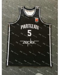 5 Haris Brkic Partizan Belgrade Black Retro Basketball Jersey