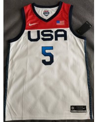 5 Lavine 2020 Olympic USA Team jersey white