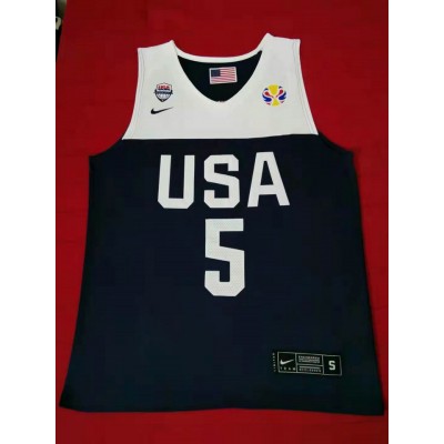 5 Mitchell 2019 fiba jersey blue stitched