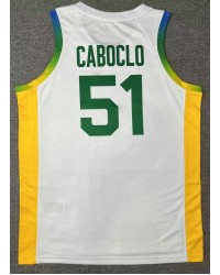 51 Caboclo 2024 Olympics Brazil Team Basketball Jersey White