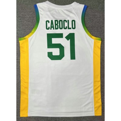 51 Caboclo 2024 Olympics Brazil Team Basketball Jersey White