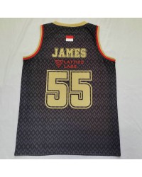 55 Mike James Monaco Black Basketball Jersey