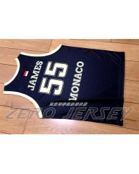 55 Mike James Monaco Fedcom Basketball Jersey Black