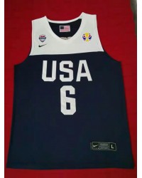 6 James 2019 fiba jersey blue stitched