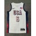 6 James 2024 USA Team jersey white with stripe