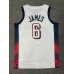 6 James 2024 USA Team jersey white with stripe