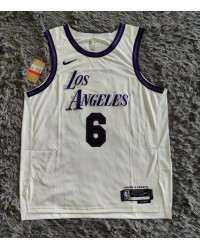 6 James Lakers 22-23 city jersey white player version