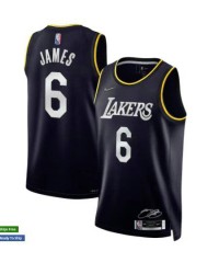 6 James Lakers 75th Anniversary MVP Edition Jersey black player version