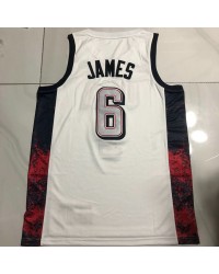 6 James USA 2024 Olympics Embroidery Jersey White