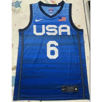 6 Lillard 2020 Olympic USA Team jersey blue