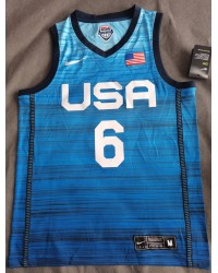 6 Lillard USA 2020 Tokyo Olympic Basetball jersey blue player version