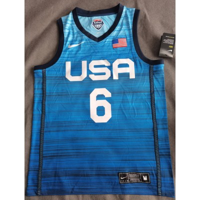 6 Lillard USA 2020 Tokyo Olympic Basetball jersey blue player version