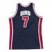 7 Bird 1992 USA jersey navy heat pressed