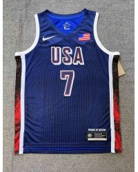 7 Durant 2024 USA Team jersey navy with stripe