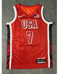 7 Durant 2024 USA Team jersey red