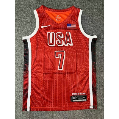 7 Durant 2024 USA Team jersey red