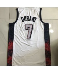 7 Durant USA 2024 Olympics Embroidery Jersey White