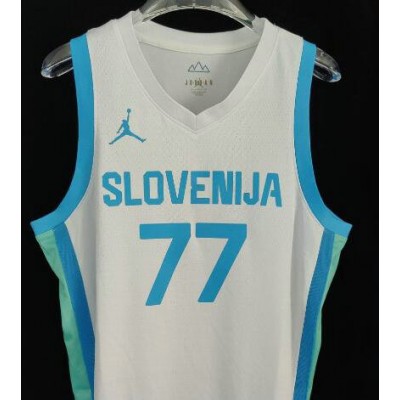 77 Doncic Slovenia Limited Home Jersey white