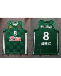 8 Derrick Williams Panathinaikos 2021-22 Basketball Jersey Green