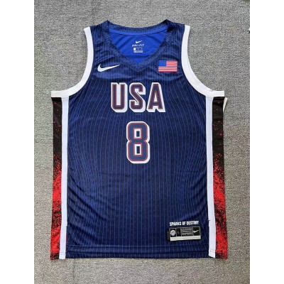 8 Leonard 2024 USA Team jersey navy with stripe