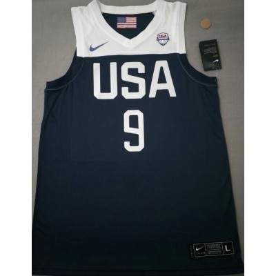 9 Brown 2019 USA FIBA Basketball world cup jersey blue