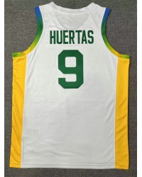 9 Huertas 2024 Olympics Brazil Team Basketball Jersey White