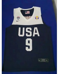 9 Jordan 2019 fiba jersey blue stitched