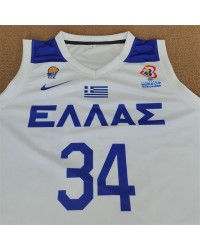 Antetokounmpo G. 34  White Greece 2023 Fiba Eurobasket Jersey