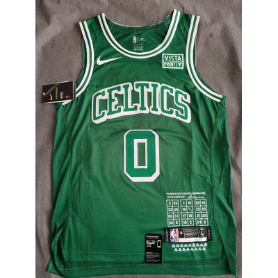 Boston Celtics Tatum 0 75th Anniversary jersey green player version