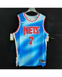 Brooklyn Nets 7 Durant 2020-21 retro jersey blue player version