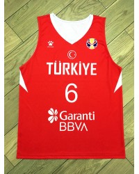 Cedi Osman 6 Team Turkey Basketball Jersey Printed Red