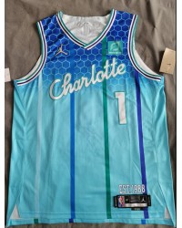 Charlotte Hornets 1 Ball 21-22 city jersey blue player version