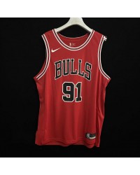 Chicago Bulls Jersey Dennis Rodman 91 Red player version