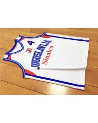 Dejan Bodiroga 4 Team Jugoslavija Yugoslavia Retro Basketball Jersey White