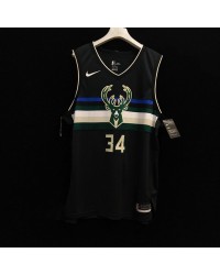 Giannis Antetokounmpo Milwaukee Bucks Black 34 Jersey Player Version