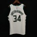 Giannis Antetokounmpo Milwaukee Bucks White 34 Jersey Player Version