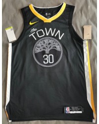 Golden State Warriors 30 Curry Earned Statement Edition black Jersey