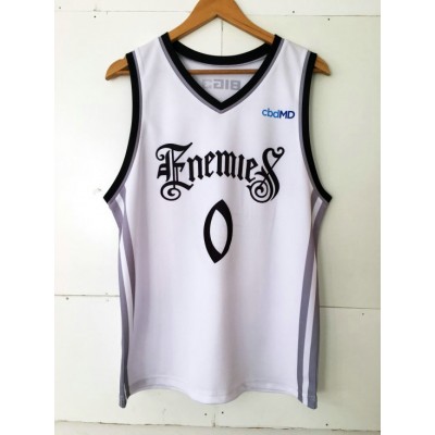 Hibachi 0 Big 3 Enemies Basketball Jersey White