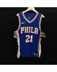 Joel Embiid 21 Philadelphia 76ers jersey blue player version