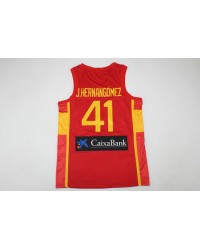 Juancho Hernangomez 41 Spain 2022 FIBA EuroBasket Final Away Red Jersey