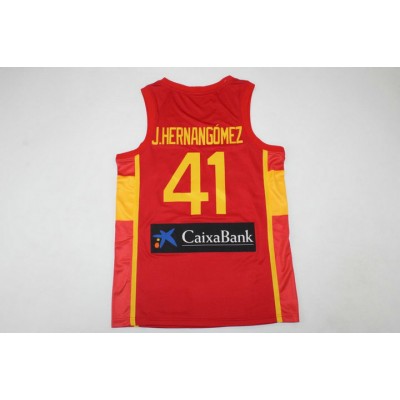 Juancho Hernangomez 41 Spain 2022 FIBA EuroBasket Final Away Red Jersey