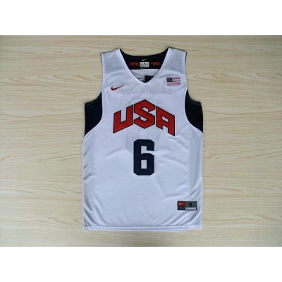 LeBron James 6 2012 Olympics Team USA Basketball Jersey White Nike Men