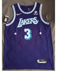 Los Angeles Lakers Anthony Davis 3 2022 City Edition Jersey Purple