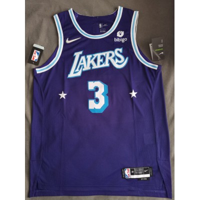 Los Angeles Lakers Anthony Davis 3 2022 City Edition Jersey Purple