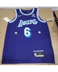 Los Angeles Lakers LeBron James 6 2022 City Edition Jersey Purple