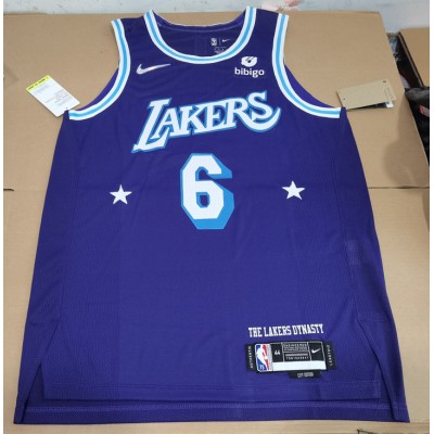 Los Angeles Lakers LeBron James 6 2022 City Edition Jersey Purple